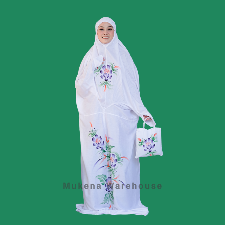 Mukena Terusan Lukis Jumbo Polos Ungu