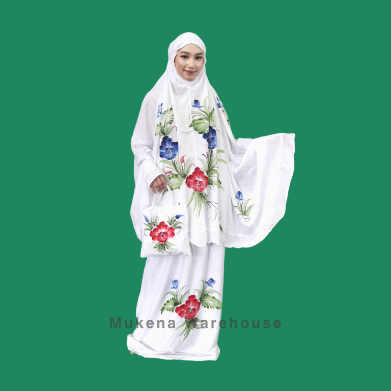 Mukena Setelan Lukis Polos Putih