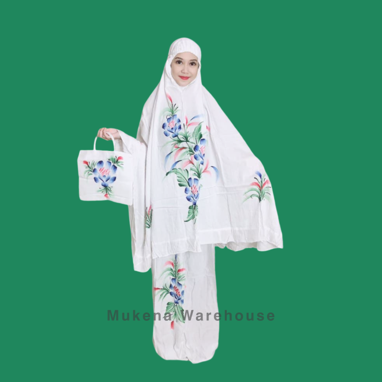 Mukena Setelan Lukis Polos Putih