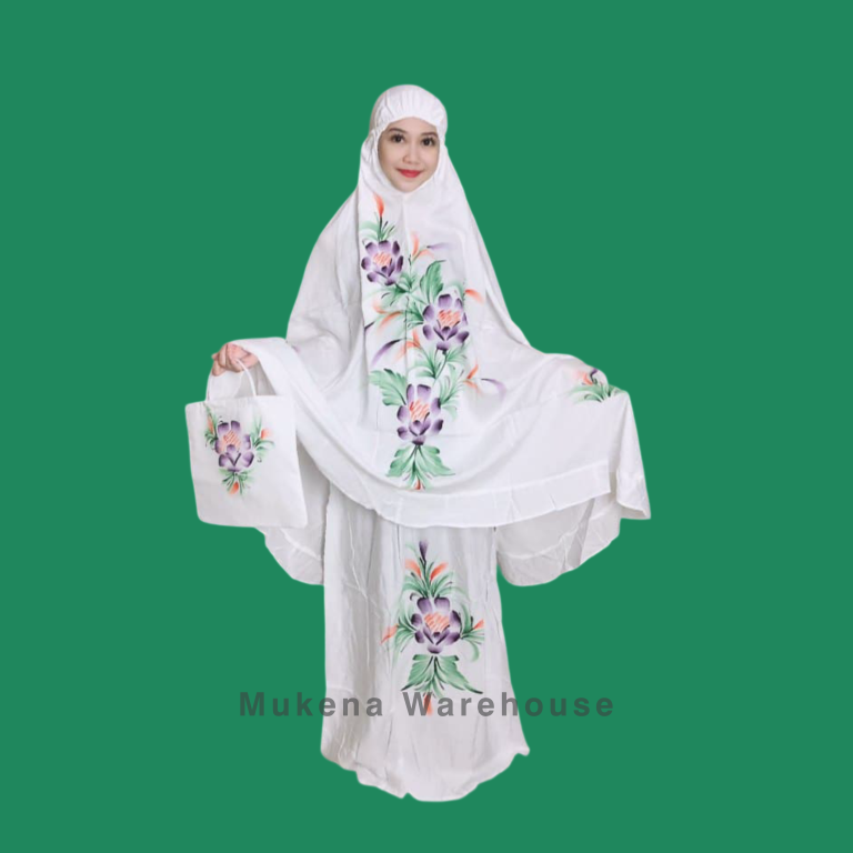 Mukena Setelan Lukis Polos Putih