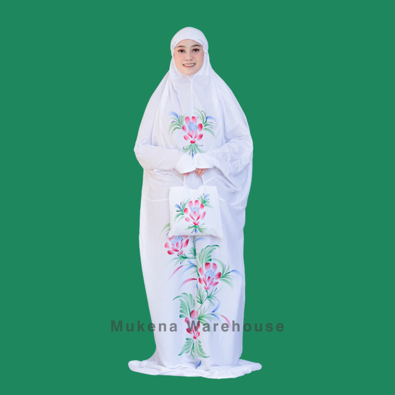 Mukena Terusan Lukis Jumbo Polos Merah