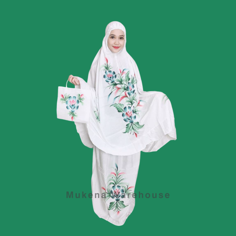 Mukena Setelan Lukis Polos Putih