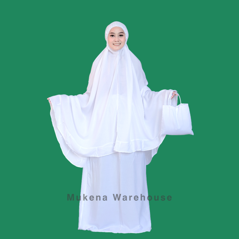 Mukena Setelan Lukis Polos Putih
