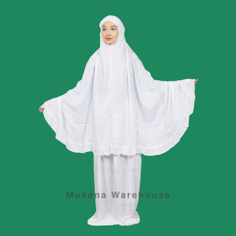 Mukena Setelan Lukis Polos Putih